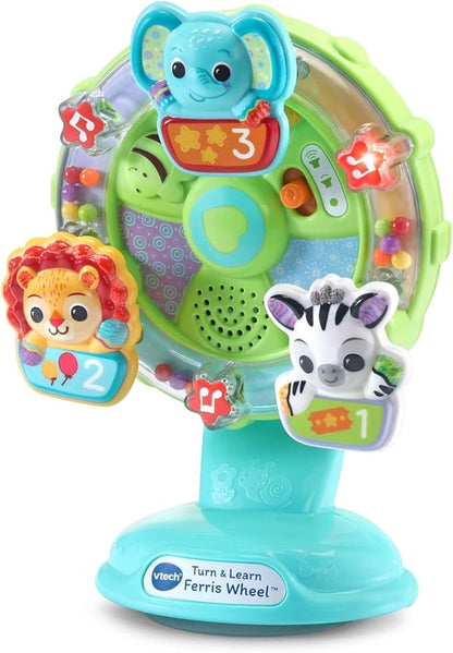 VTech Turn & Learn Ferris Wheel Interactive Learning Toy with Lights, Sounds, Music & Animal Friends | Educational Activity Toy for Babies