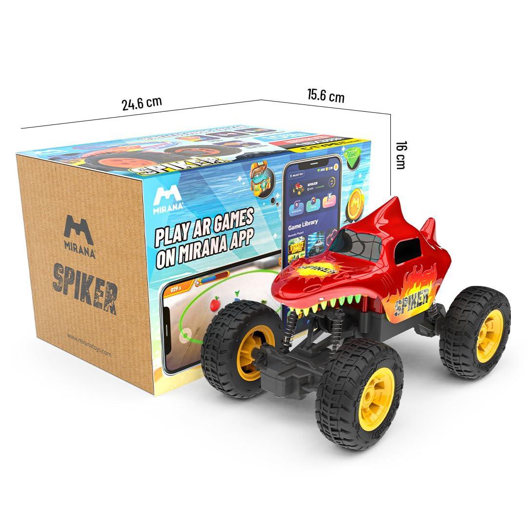 Mirana Spiker 2WD RC Car – High-Speed Offroad Crawler with App Control, Bluetooth Speakers & RGB Lights | USB Rechargeable Monster Truck for Kids 3+ (Red) - Jaiman Toys