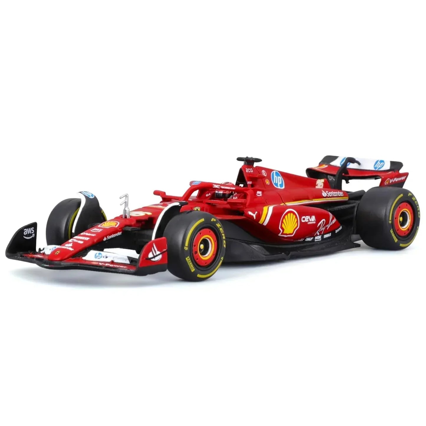 Bburago 1:24 Ferrari SF-24 #16 Charles Leclerc 2024 F1 Diecast Model Car – Official Licensed Formula 1 Replica