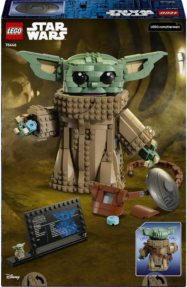 LEGO 75446 Star Wars Grogu (Mandalorian Apprentice) Toy - Display Figure Model Kit w/Beskar Armour for Kids' Room Decor - Gift Idea for 10+ Year Old Boys, Girls