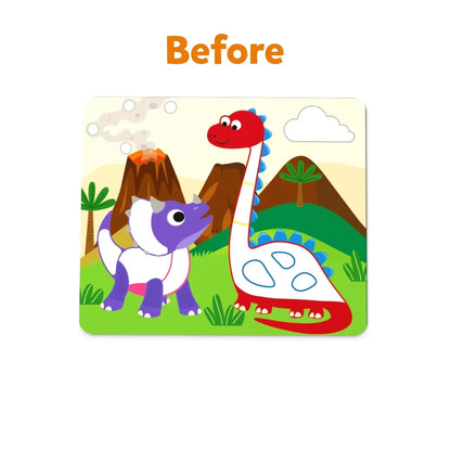Skillmatics Art Activity - Dot It Dinosaurs, No Mess Sticker Art for Kids, Craft Kits, DIY Activity, Gifts for Boys & Girls Ages 3, 4, 5, 6, 7, Travel Toys for Toddlers, Paper, Multicolor - Jaiman Toys