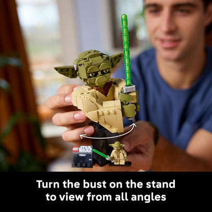 LEGO 75438 Star Wars Yoda Bust - Display Model Kit for Adults w/Green Lightsaber & Collectible Jedi Master Minifigure | 399 Pieces