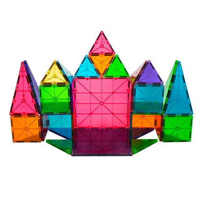 Magna-Tiles Magnetic Building Toys, Clear Colors Set (32 Pieces) - Jaiman Toys