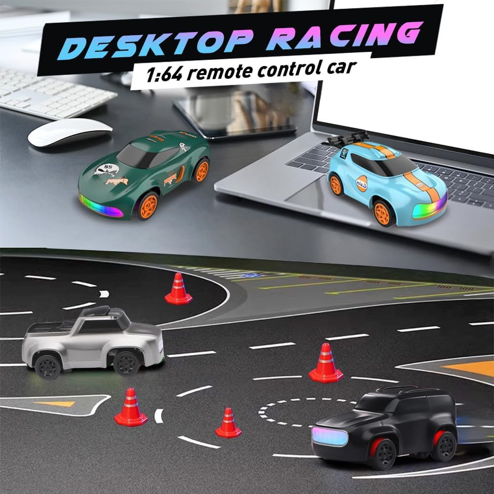 Mini RC Drift 1/64 Car 4WD 2.4GHz High-Speed Remote Control Racing Car Toy for Kids & Adults – Blue