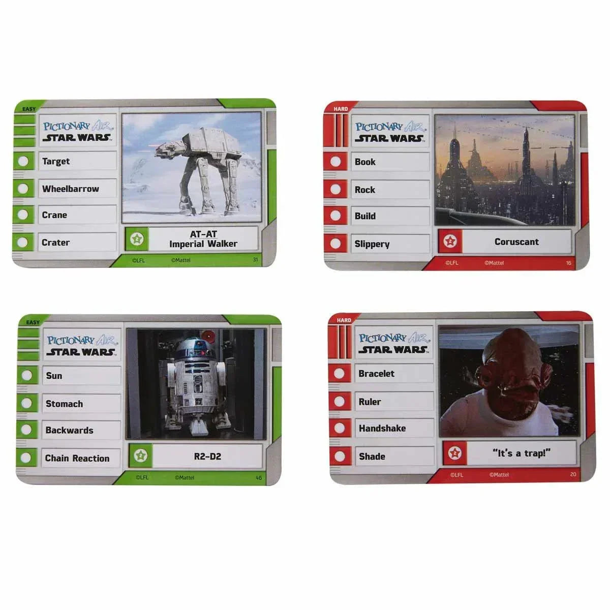 Pictionary Air Star Wars Family Drawing Game for Kids and Adults with R2-D2 Lightpen and Two Levels of Clues - Jaiman Toys