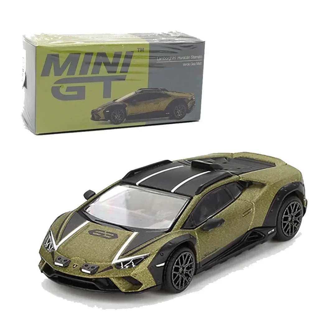 Mini GT Die Cast Collectrors Model Cars: (Lambo'Rghini Hura'can Sterrato Verda GEA Matt) - Jaiman Toys