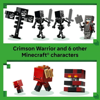 LEGO Minecraft 21590 Wither Battle - Interactive Toy with Crimson Warrior, Strider, Magma Cube & 2 Wither Skeleton Mob Figures - Gamer Gift for 8+ Year Old Boys & Girls