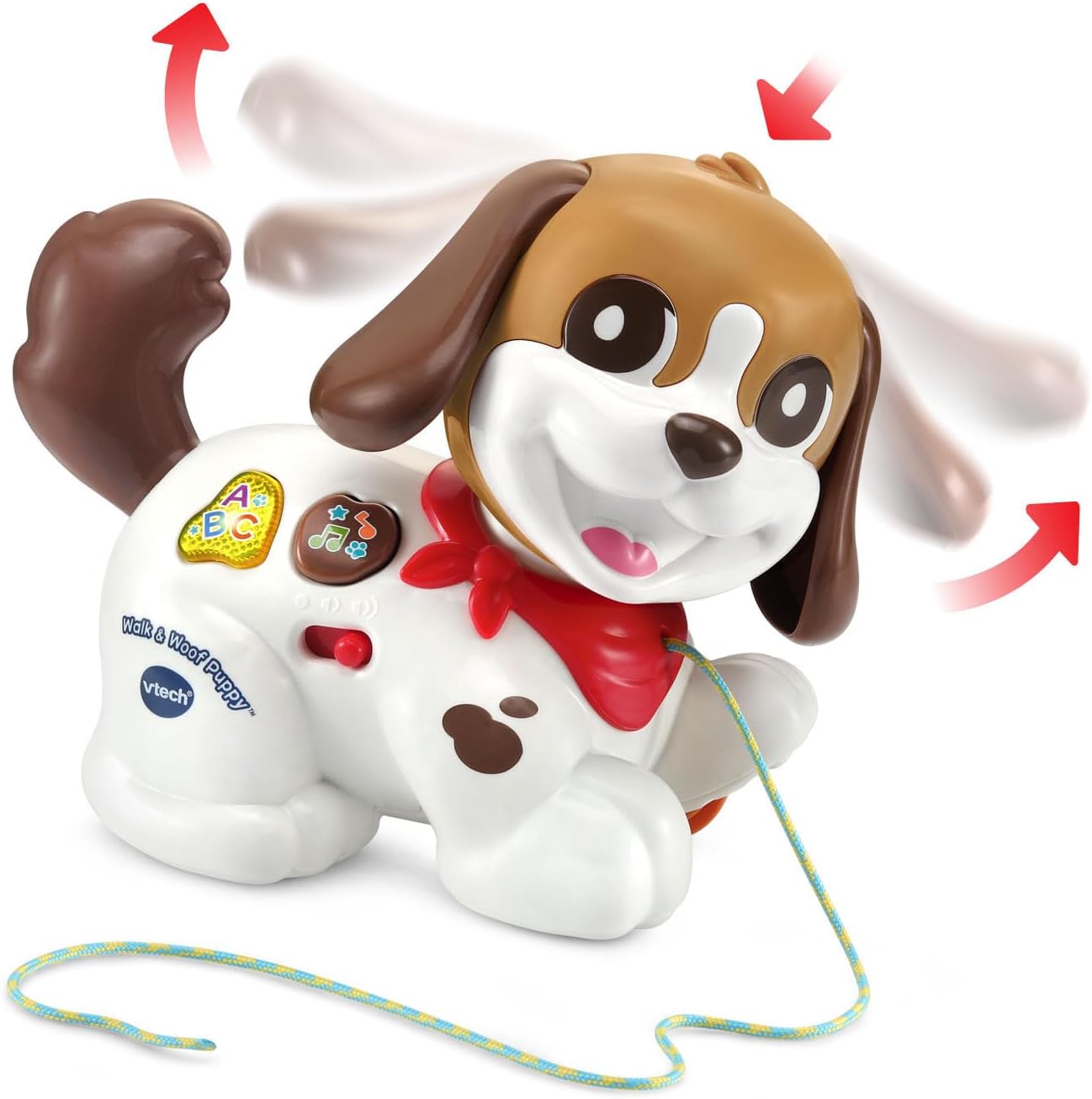VTech Walk and Woof Puppy | Interactive Pull-Along Learning Puppy with Barking Sounds, Music, Letters & Early Learning for Toddlers