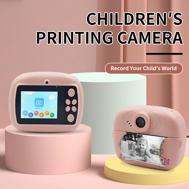 DIY Instant Print Camera for Kids – Thermal Ink-Free Printing Digital Camera with Paper Roll, Color Pens & USB Charging - 1 Pc