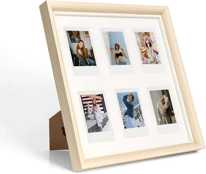 Fujifilm Instax Camera Accessories - Wooden Photo Frame 6 Inch with Six Photo Frame, Scratch Resistant Wooden Photo Frames, For Tabletop Display, Wall Mount... 1 Piece - Jaiman Toys