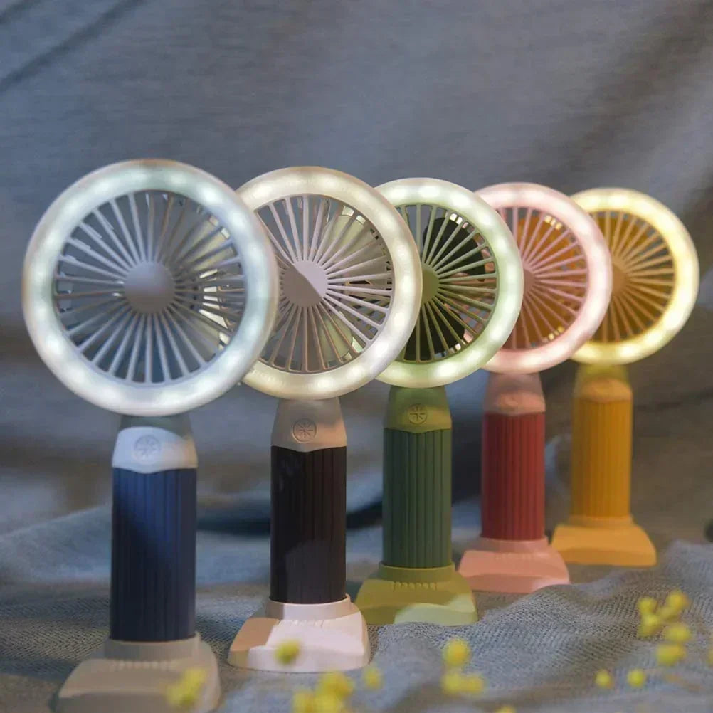 Fashion Lighting Fan Desktop Fan Mini Handheld Small Fan for Home, School USB Rechargeable & Portable Fan (Yellow) - Jaiman Toys