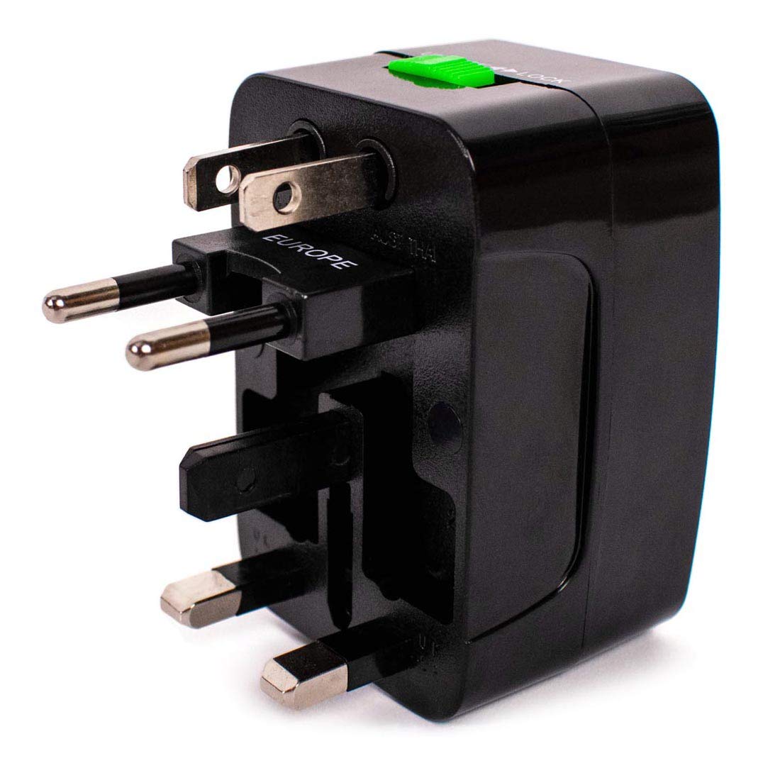 Travel Basic International Travel Adapter with 2 USB Ports | Universal AU UK US EU Plug Adapter