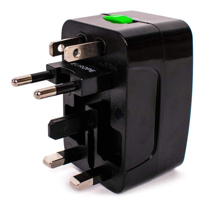 Travel Basic International Travel Adapter with 2 USB Ports | Universal AU UK US EU Plug Adapter