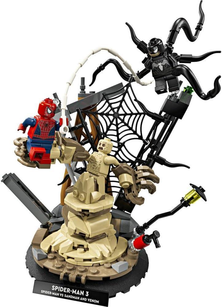 LEGO | Marvel 76334 Epic Battle: Spider-Man vs. Sandman - Superhero Toy w/ 3 Minifigures incl. Venom, and a Construction Site - Gift for 9+ Year Old Boys & Movie Fans
