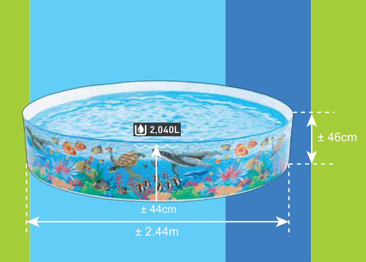 Intex 58472 Coral Reef Snapset Pool 8 Feet – Hard Side Kids Outdoor Garden Swimming Pool