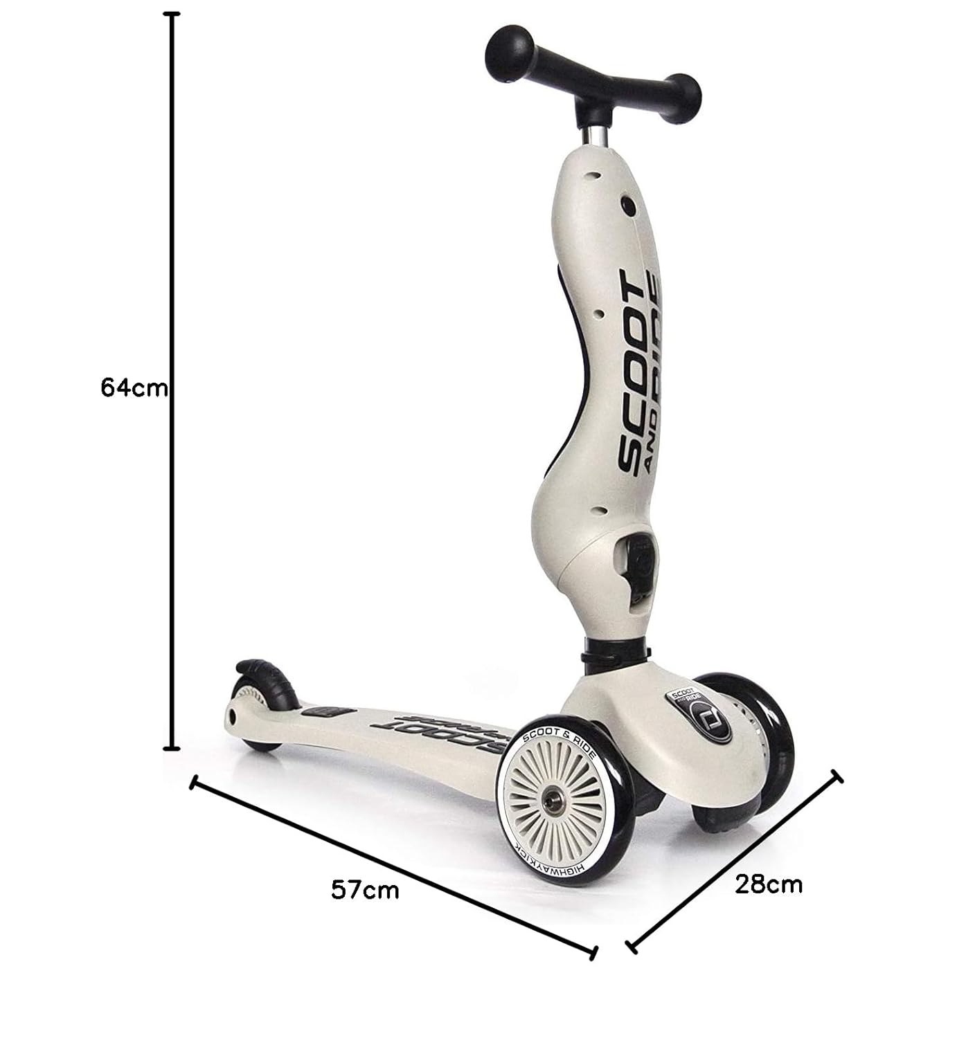 Scoot & Ride 2-in-1 Kids Scooter with Adjustable Seat & Handlebar, Stable & Safe Kickboard for Toddlers, Compact & Lightweight, 3-Wheel Design, Ages 1 to 5 Years, Highwaykick 1