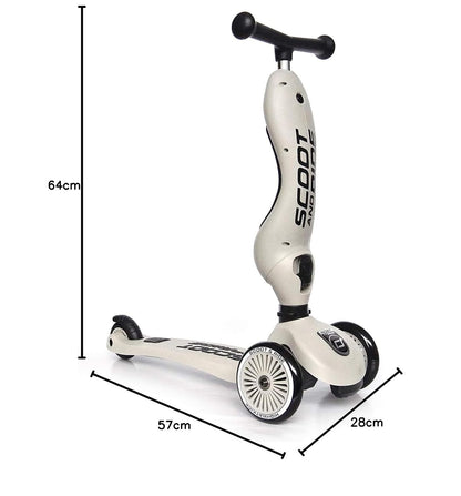Scoot & Ride 2-in-1 Kids Scooter with Adjustable Seat & Handlebar, Stable & Safe Kickboard for Toddlers, Compact & Lightweight, 3-Wheel Design, Ages 1 to 5 Years, Highwaykick 1