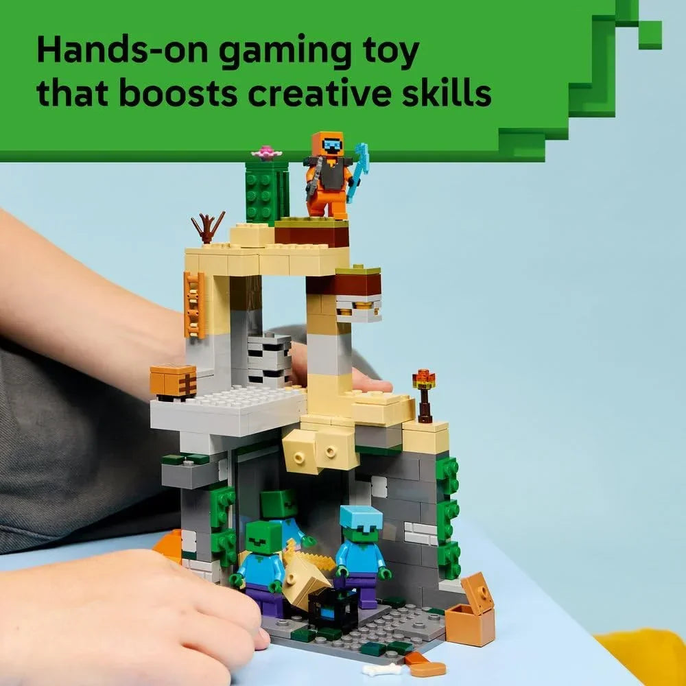 LEGO Minecraft 21587  Zombie Dungeon - Interactive Toy with a Wanderer Minifigure, 3 Zombie Figures, a Slime & Crafting Table - Gaming Gift for 8+ Year Old Boys & Girls