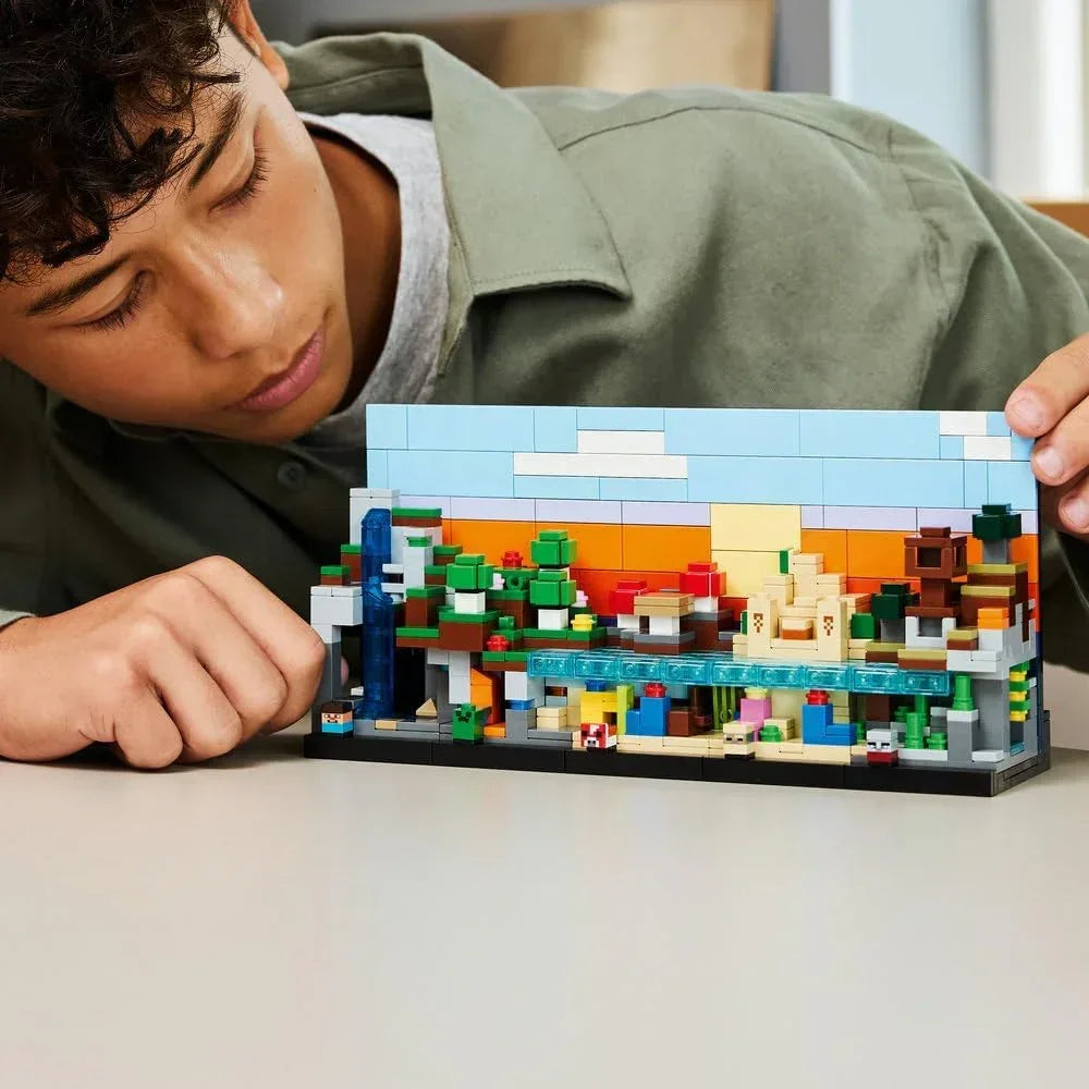LEGO Minecraft 21589 Mini Biomes Toy - DIY Miniature Room Decor Kit - 3D Puzzle w/ 5 Microfigures - Gaming Gift for 12+ Year Old Boys, Girls & Teens
