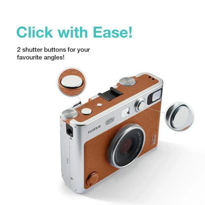 Fujifilm Instax Mini Evo Hybrid Camera Premium Edition with 20 Shots of Instax Mini Black Film and 100 Different Expressions-(Brown) - Jaiman Toys