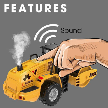 ThinkerPlace Metal Forklift with Light, Sound & Spray | Heavy-Duty Friction Powered Construction Vehicle Toy