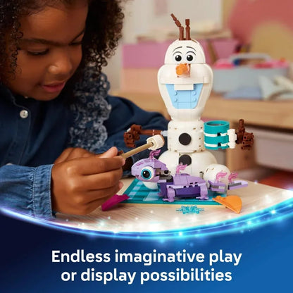 LEGO 43287 Disney Frozen Olaf and Bruni's Picnic Fun Toy - Snowman Figure w/a Picnic Blanket & Accessories - DIY Bedroom Decor - Gift for 7+ Year Old Girls & Fans