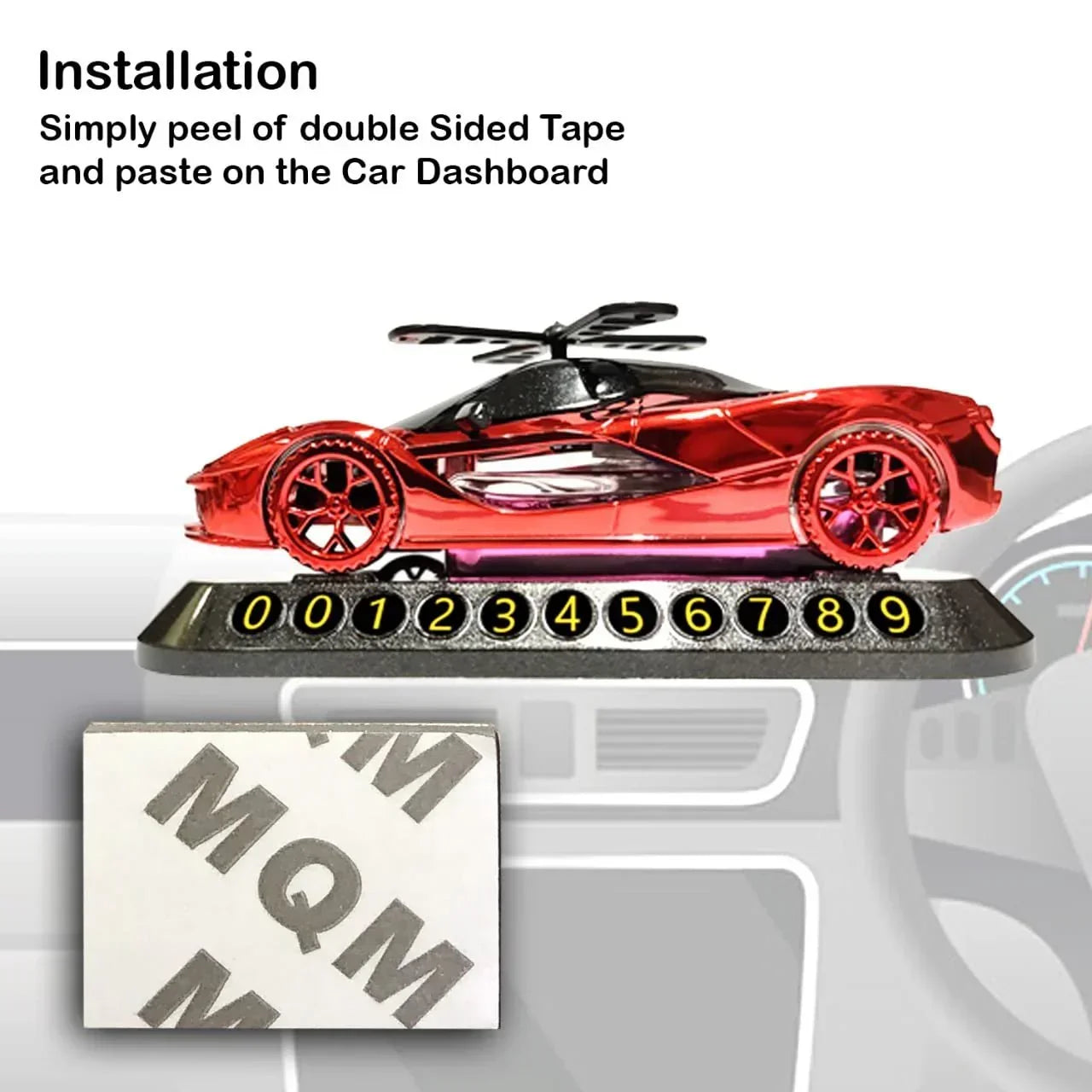 Solar Powered Car Dashboard Ferrari Car with Aroma Diffuser with refill, Stylish Car Interior Accessories (RED) - Jaiman Toys