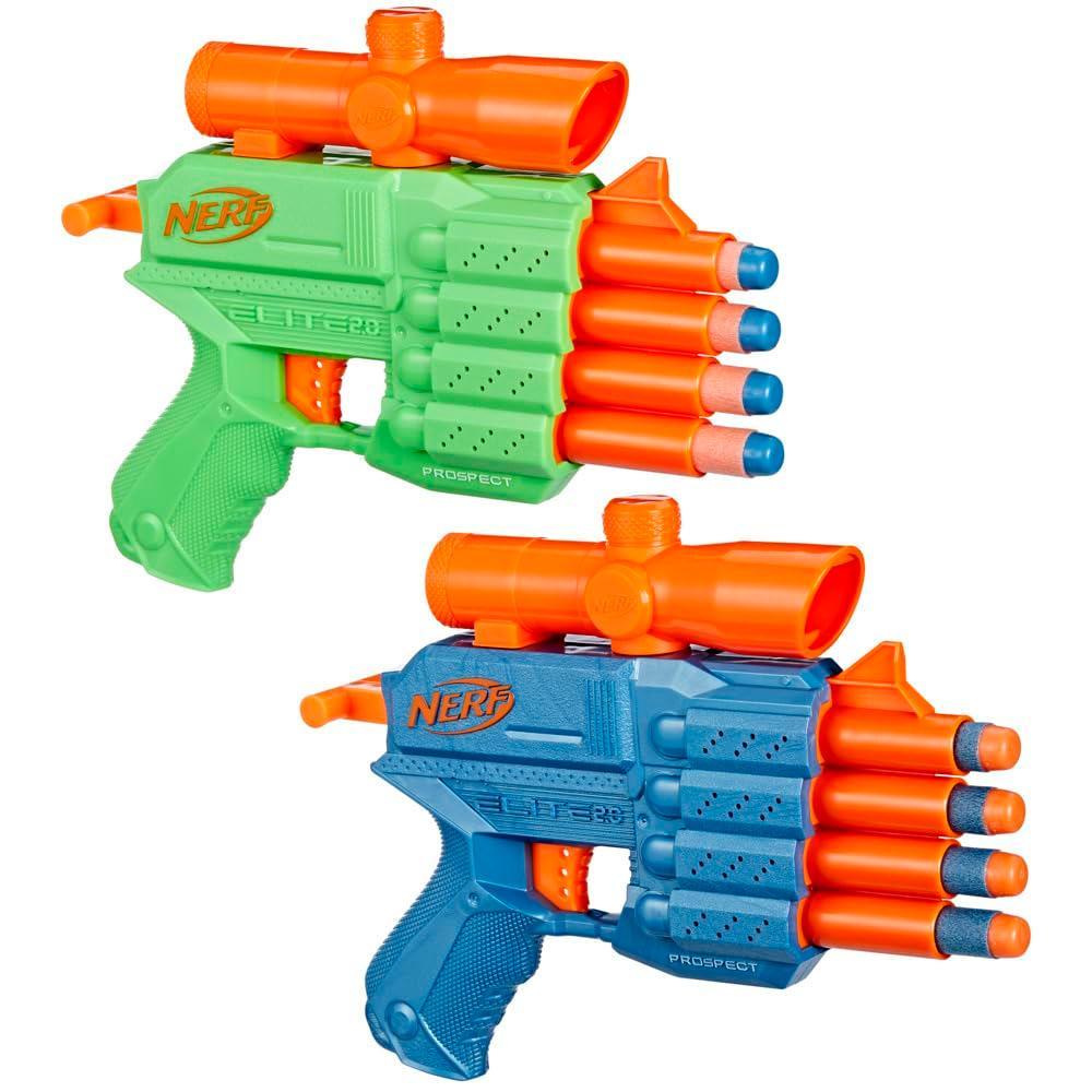 Nerf Elite 2.0 Face Off Target Set,Includes 2 Dart Blasters & Target & 12 Nerf Elite Darts,Toy Foam Blasters for Kids Outdoor Games,Multicolor