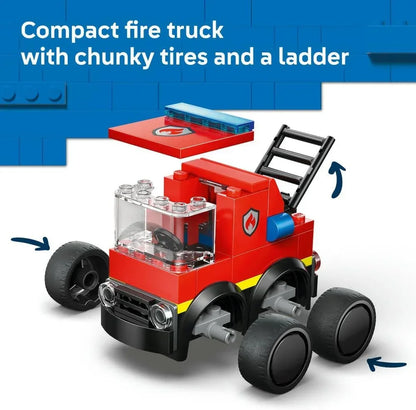 LEGO City 60482 Rides – Fire Engine Toy - Emergency Vehicles Building Set w/a Firefighter Junior Minifigure - Party Bag Fillers - Small Collectible Gift for 5+ Year Old Boys