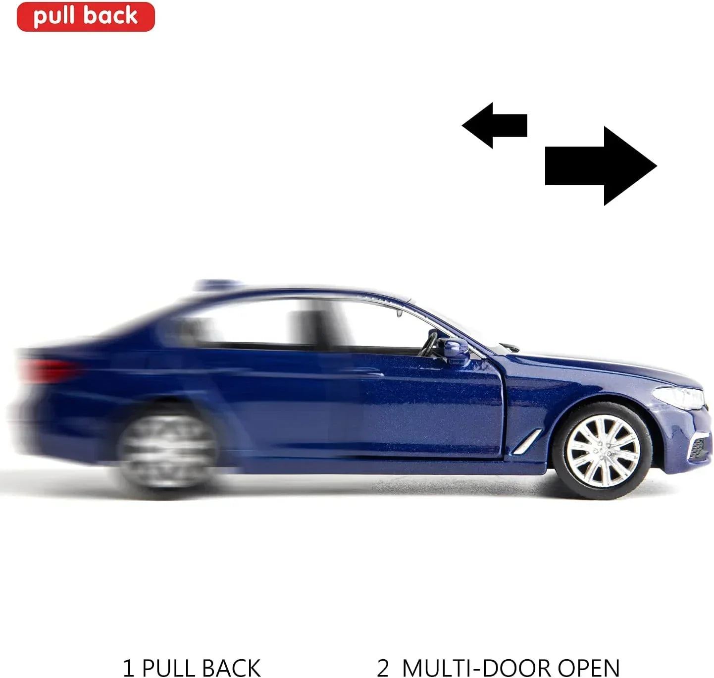 RMZ City BMW M550i 1:36 Die-Cast Alloy Car | Pull Back & Go | Openable Doors | 2 Color Variants