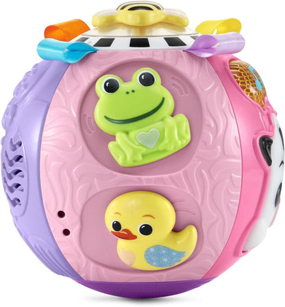 VTech Baby On-the-Moove Activity Ball with Textures, Lights, Sounds & Sensory Learning Activities | Interactive Baby Toy | Pink
