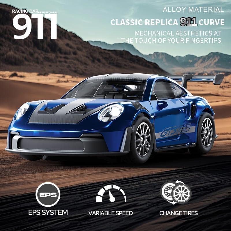 Hstar 1:43 RC Drift Car  2.4GHz 4WD Alloy 20 km/h High-Speed RC Racing Car with Gyro – (Blue)