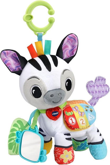 VTech Take Me with You Zebra | Interactive Musical Plush Zebra Toy with Mirror, Lights, Sounds & Sensory Activities