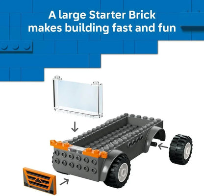 LEGO City - 60491 Motorcycle Transporter - Fine Motor Skills Toy w/Flatbed Truck, 2 Motorbikes, 2 Minifigures, Ramp & Accessories - Birthday Gift for 4+ Year Old Boys