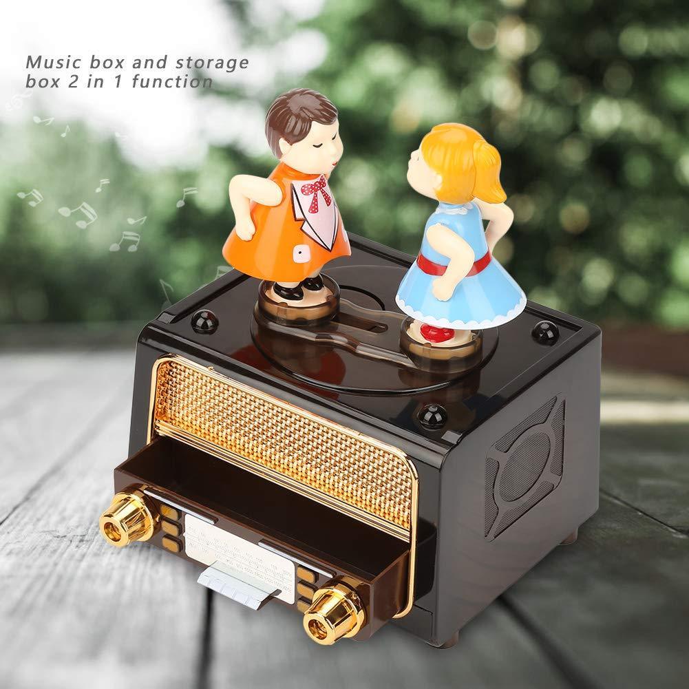 Vintage Retro Music Box Lover Couple Kiss Music Box Valentine's Gift