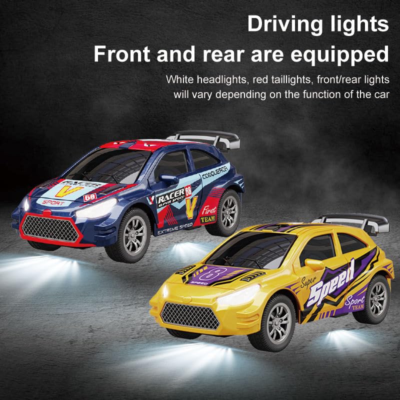 Mini Die-Cast RC Car 1:64 Scale – High-Speed Desktop Remote Control Car with LED Headlights, 2.4GHz Remote & App Control (5 Colors)