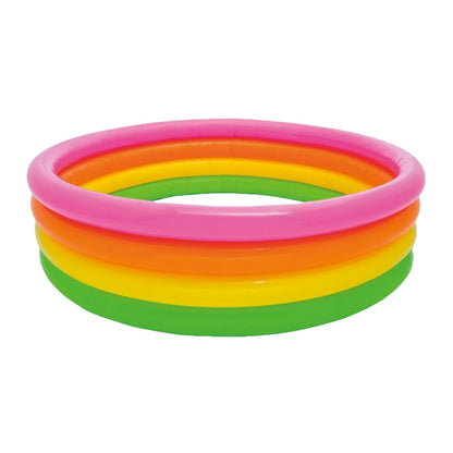 Intex 56441 Sunset Glow Inflatable Kids Pool – 66 in × 1 in (168 × 46 cm) Round Backyard Swimming Pool for Children