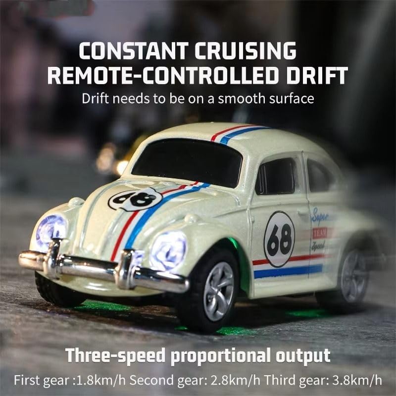 Trasped 1:64 Mini RC Car CoolCar HG4-108 – Pocket Size Remote Control Car with LED Lights, App Control & Rechargeable Battery (3 Colors)
