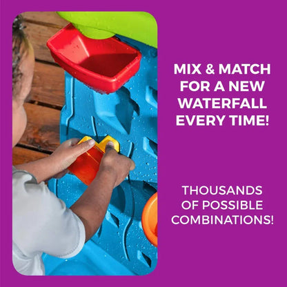 Step2 Waterfall Discovery Wall – Double-Sided Outdoor Water Play Set with Accessories - Jaiman Toys