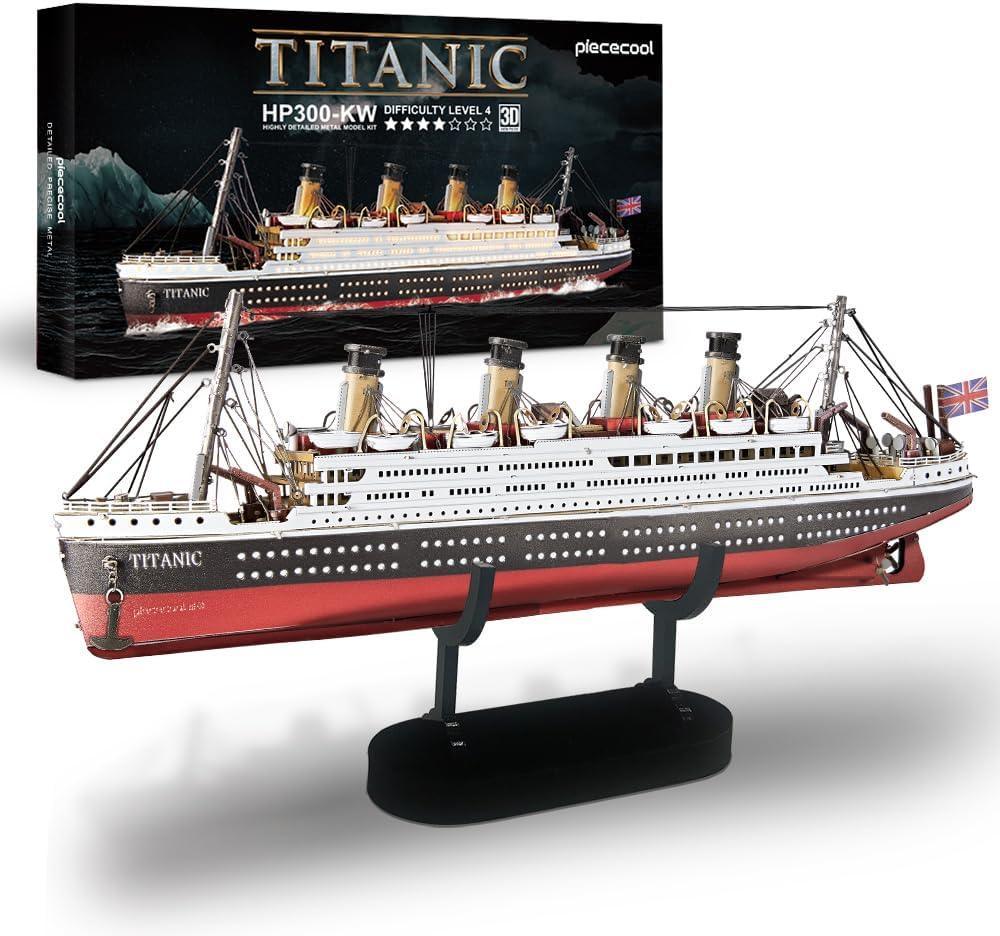 Piececool 226 Pieces Titanium Boat Model Metal 3D Puzzle 340 Stainless Steel 1:1 Collection Birthday Gift Model Kit for Adults