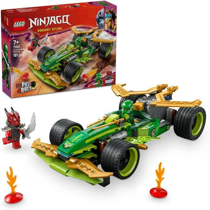 LEGO NINJAGO 71828 Lloyd’s Pull-Back Race Car Toy with 2 Minifigures for Imaginative Play - Dragons Rising Ninja Set - Gift for 7 Plus year Old Boys & Girls