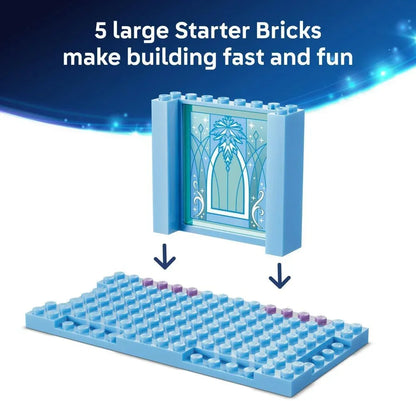 LEGO 43281 Disney Frozen Elsa's Ice Castle & Snow Ride Adventure Toy - incl. Anna & Elsa Mini Dolls, Olaf Figure, Train Track & Snow Carts - Gift for 4+ Year Old Girls
