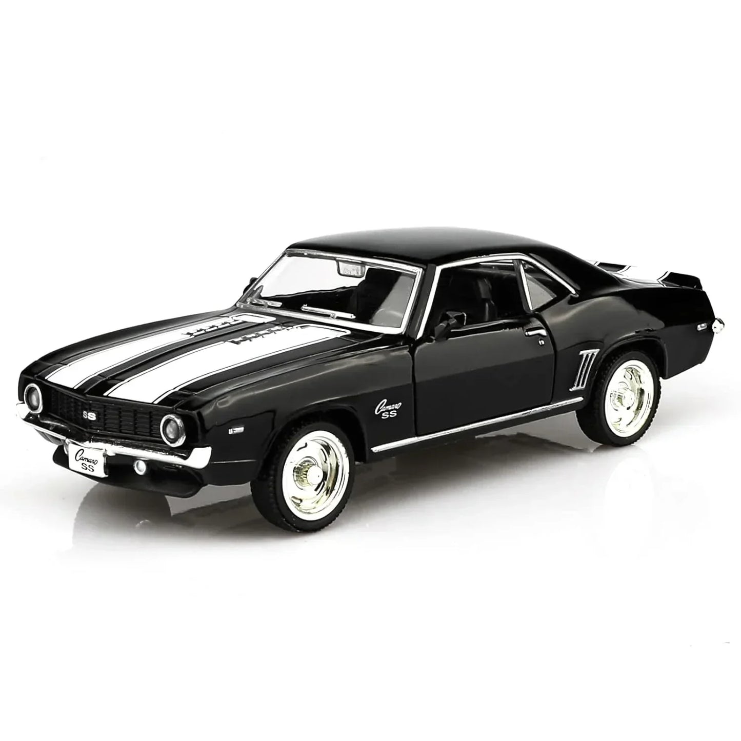 RMZ City 1:36 1969 Chevrolet Camaro SS Die-Cast Car | Pull Back & Go | Openable Doors | Red / Black