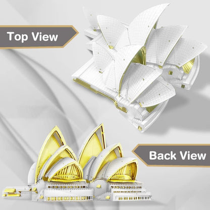 Piececool  3D Metal Puzzle Sydney Opera House Landmark Model – 122 Pieces – Level 4 Difficulty – Stainless Steel DIY Architecture Model Kit-Age16+