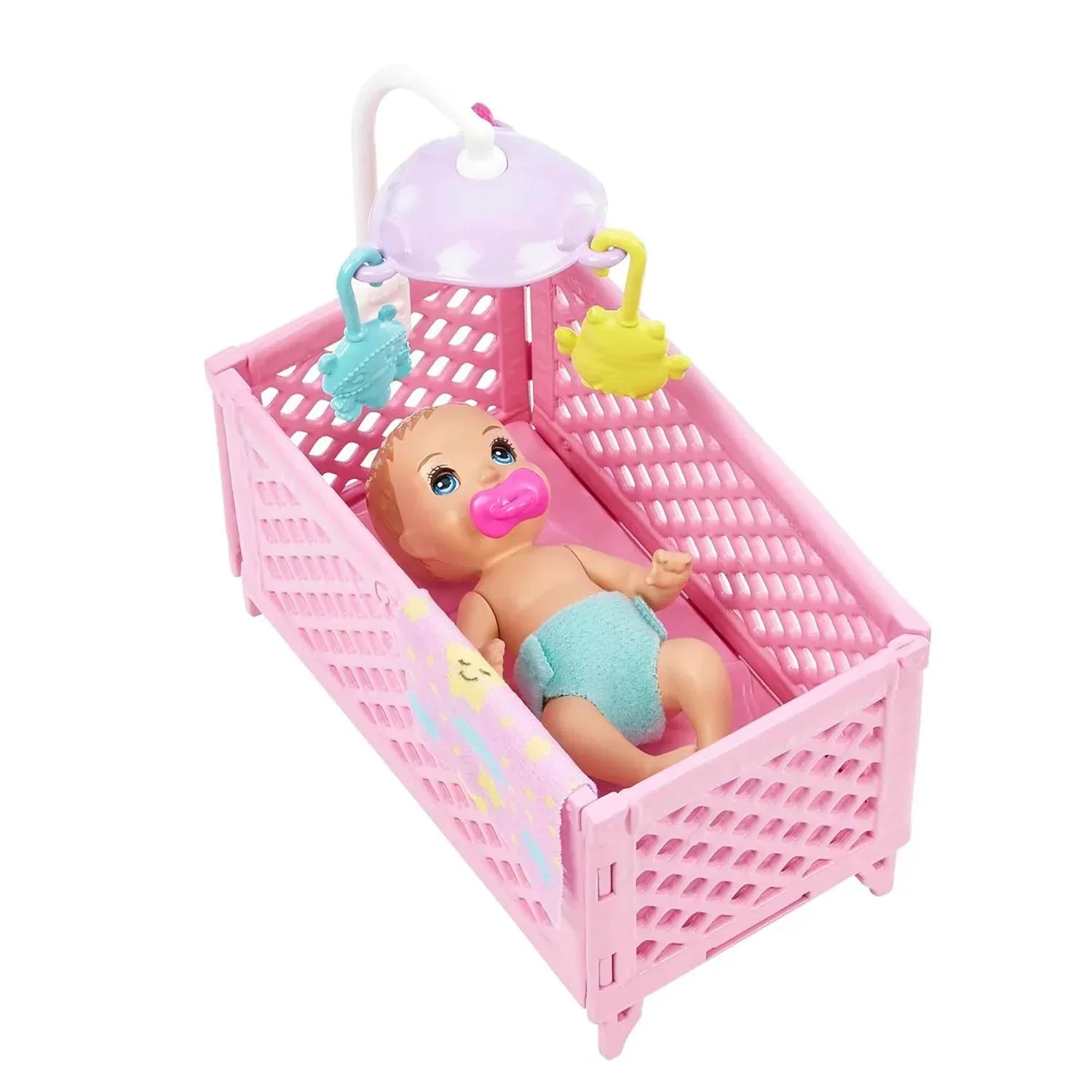 Barbie Doll and Accessories, Crib Playset with Skipper Doll, Baby Doll with Sleepy Eyes, Furniture and Themed Accessories, Babysitters Inc. - Jaiman Toys