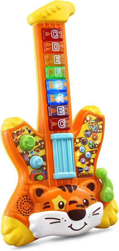 VTech Zoo Jamz Tiger Rock Guitar, Orange | Interactive Musical Learning Guitar with Lights, Songs, Animal Sounds & Educational Play for Toddlers