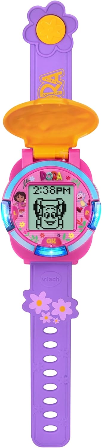 VTech Dora Time for Learning Adventure Watch | Interactive Educational Digital Watch with Games, English & Spanish Learning, Alarm, Timer & Stopwatch | Ages 3+