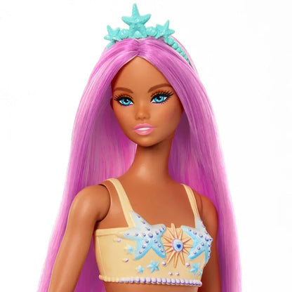 Barbie Mermaid Doll 3 with Fantasy Hair and Headband Accessories, Mermaid Toys with Shell-Inspired Bodices and Colorful Tails - Jaiman Toys