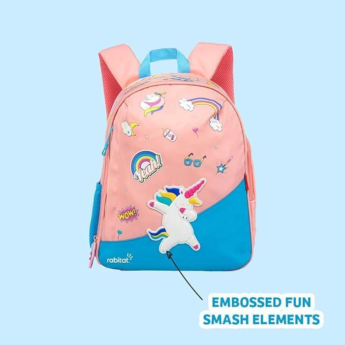 Rabitat Smash Unisex School Bag | Kids Backpack for Girls, Boys - 4 to 8 Years Age - Jaiman Toys