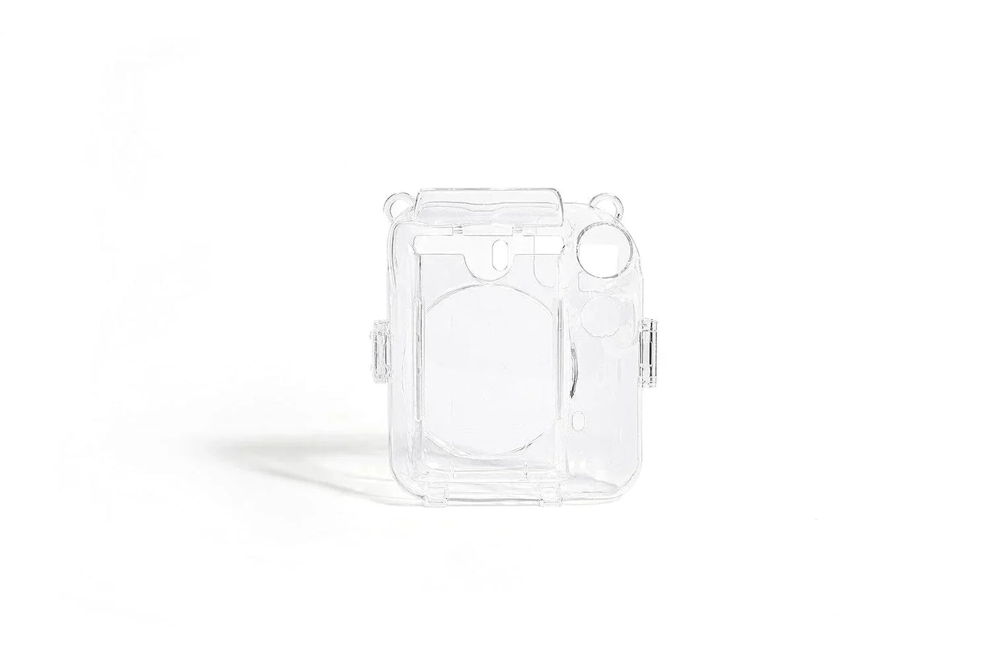 Camera Case for Fujifilm Instax Mini 12 (Crystel Clear ) + Adjustable Rainbow Strap and Photo Pocket in Back + Case Decorative Stickers - Mint Green - Jaiman Toys